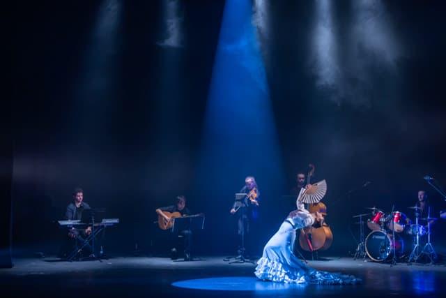 Concierto en vivo con bailarín y músicos