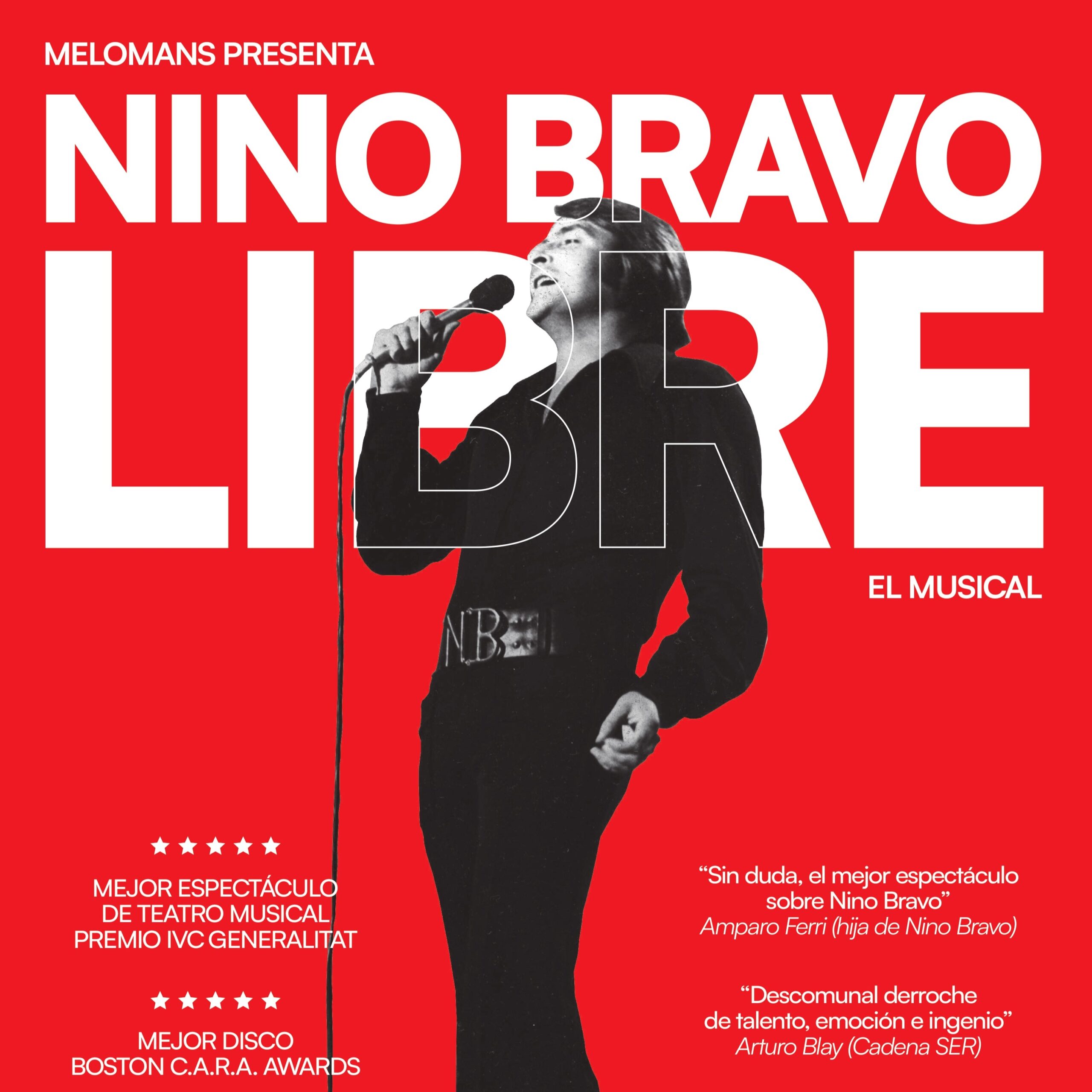 Cartel del musical Nino Bravo Libre