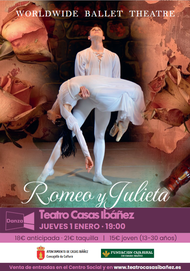 Cartel ballet Romeo y Julieta en Teatro Casas Ibáñez.
