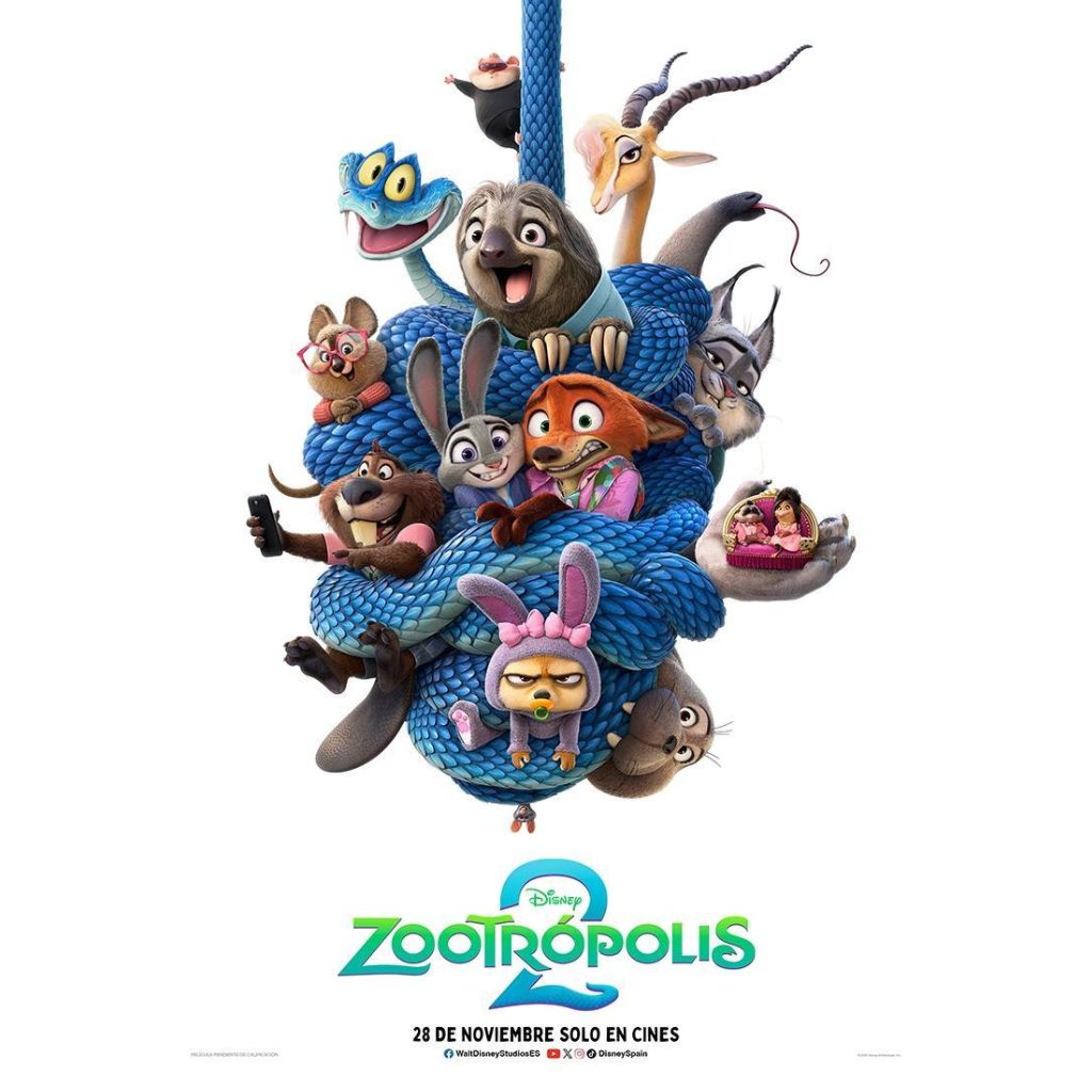 Personajes de Zootrópolis 2 Disney enredados en cuerda.