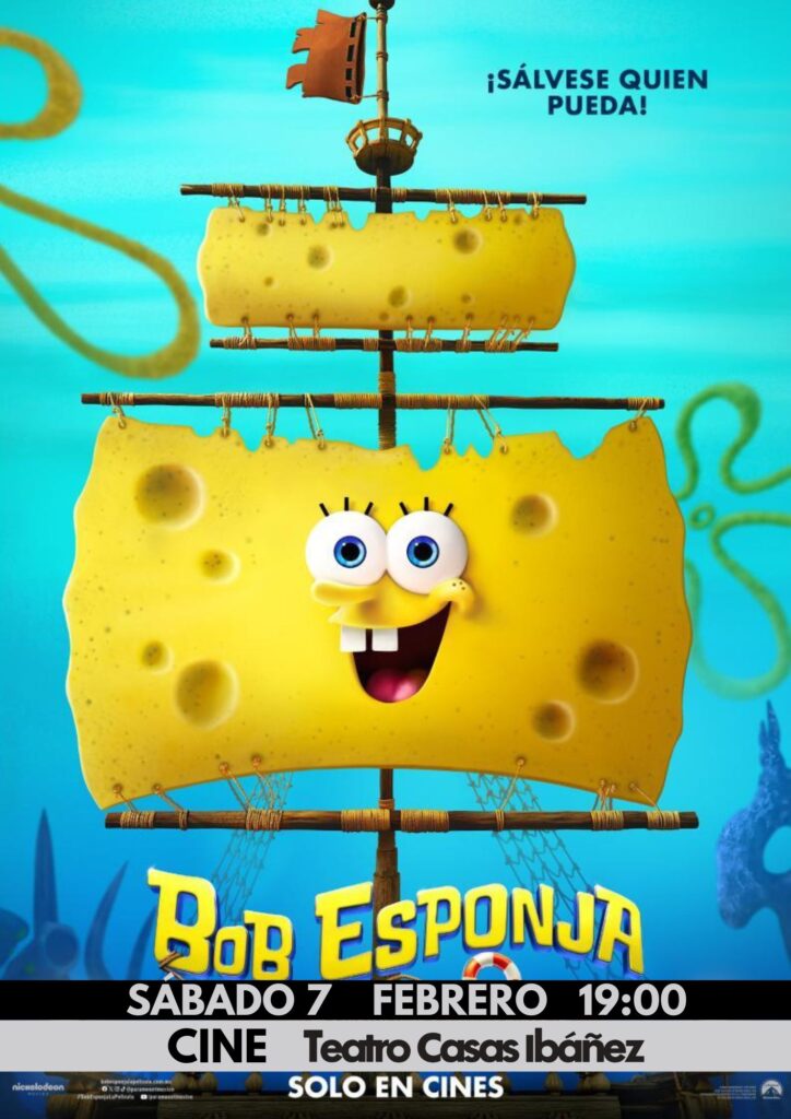 Cartel película Bob Esponja, teatro, 7 febrero.