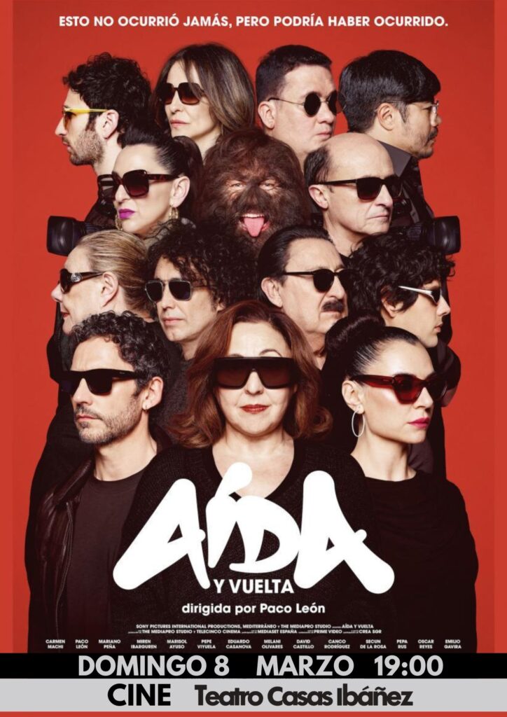 Cartel de la película 'Aída y Vuelta' en teatro.