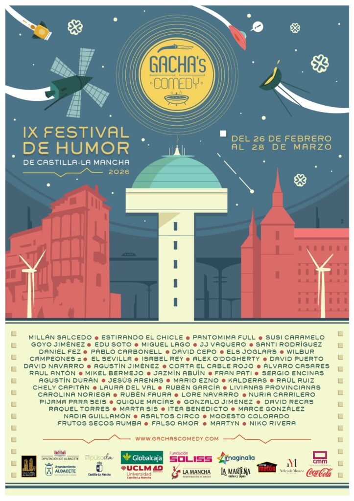 Cartel del IX Festival de Humor Castilla-La Mancha 2026.
