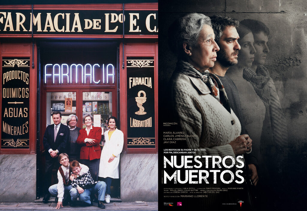 Cartel con serie y obra teatral española