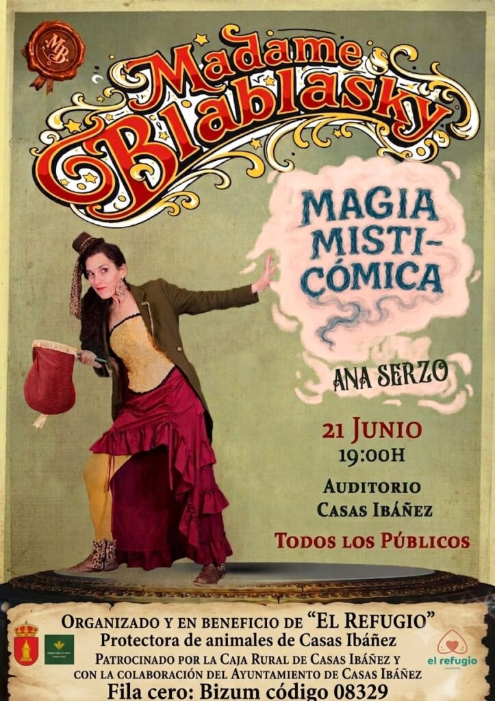 Cartel espectáculo Madame Blablasky magia místico-cómica