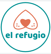 Logotipo circular de El Refugio con corazón
