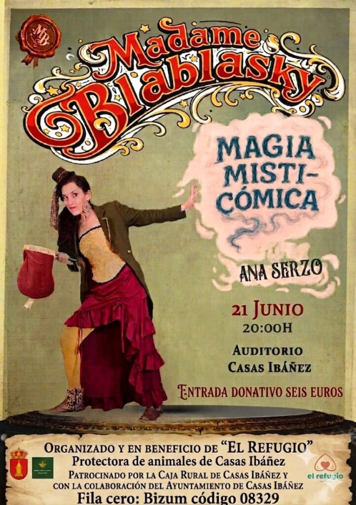 Cartel espectáculo Madame Blablasky magia cómica