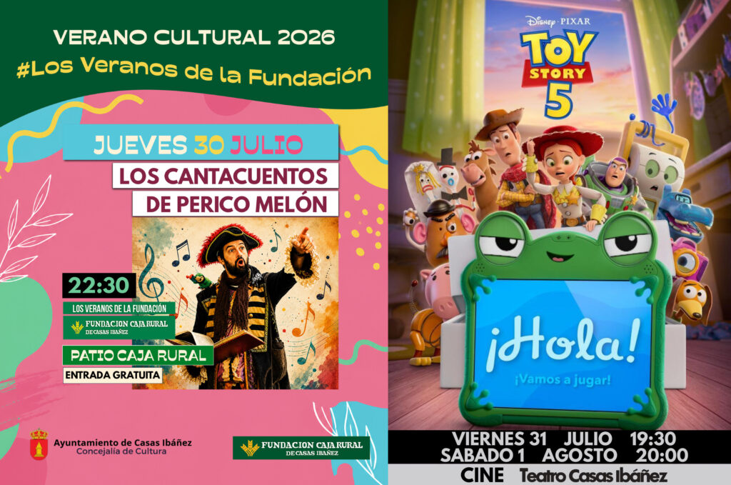 Cartel Verano Cultural 2026 y cine Toy Story 5
