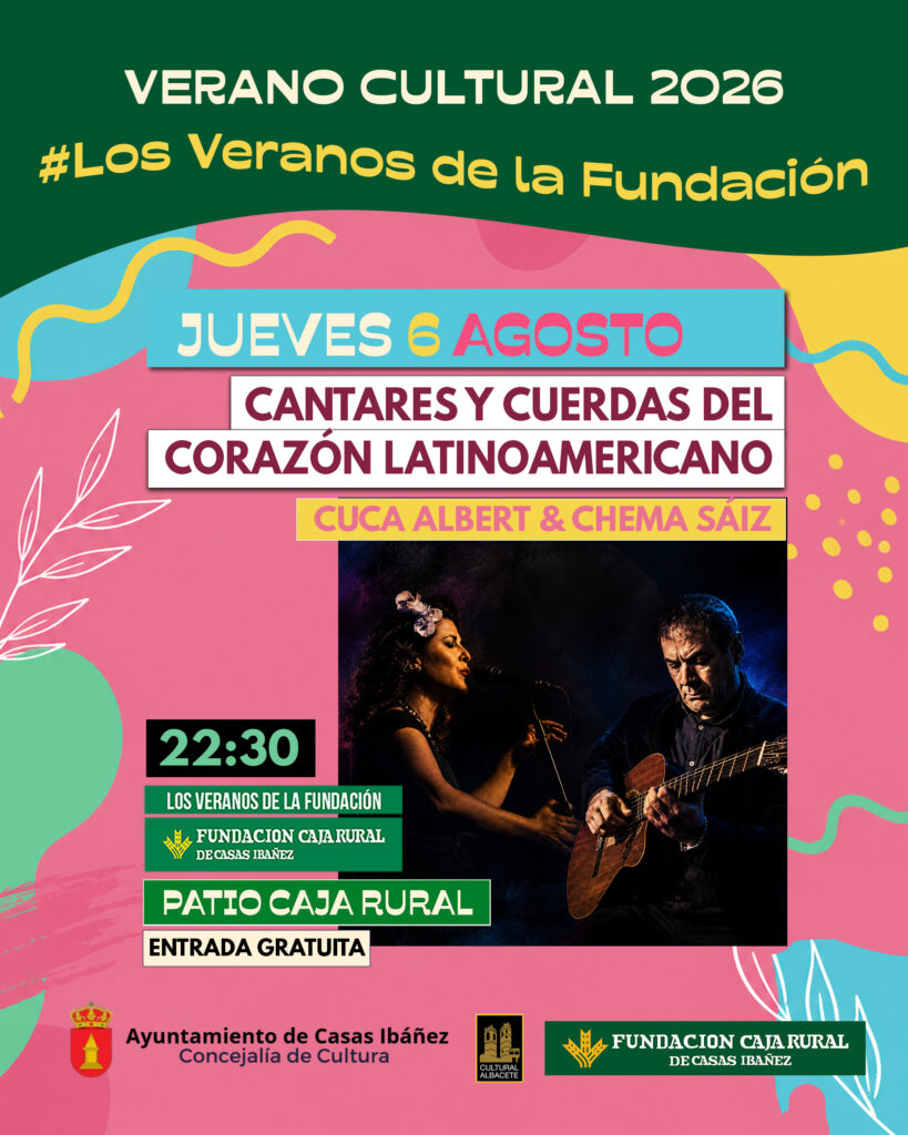 Cartel concierto Verano Cultural 2026 Casas Ibáñez