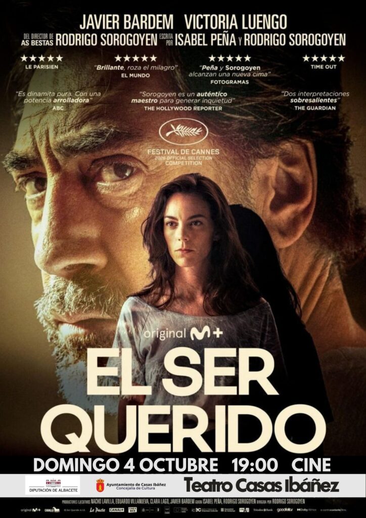 Cartel de El ser querido con Bardem y Luengo